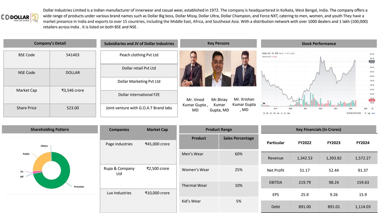 Dollar Industries Ltd company analysis report